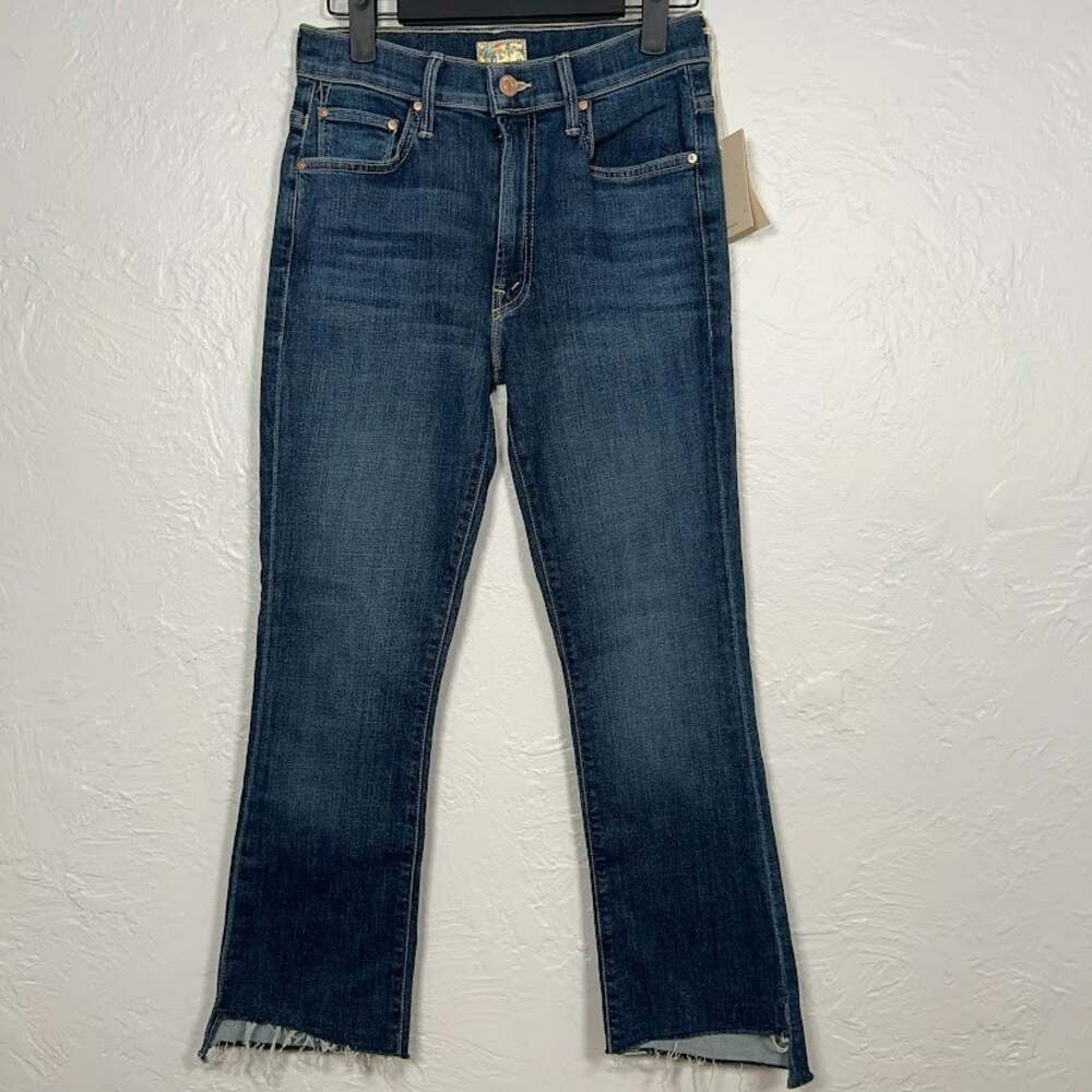Mother The Insider Crop Step Fray Jeans in Girl Crush Blue Wash Sz 26 NWT
